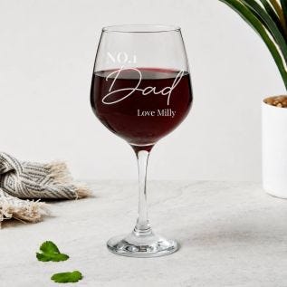 Personalised Engraved Wine Glass (No.1 Dad)