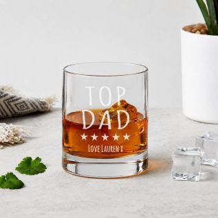 Personalised Engraved Whisky Glass (Top Dad)